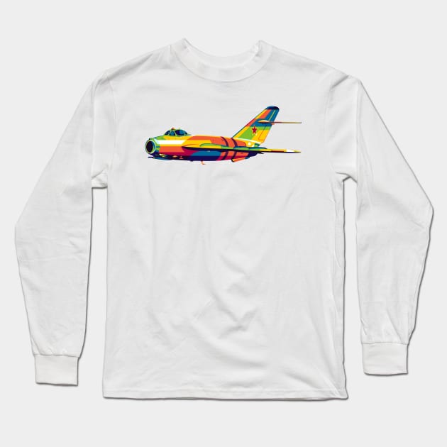 MiG-17 Fresco Jet Fighter Long Sleeve T-Shirt by wpaprint